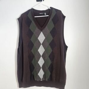 Liz‎ Claiborne Men's Pullover Golf Sweater Xxl Brown Gree Grey